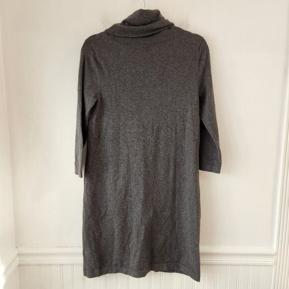 Tyler Boe Cashmere Blend Grey Knit Kim Sweater Dress Turtleneck Pockets XS - Picture 3 of 7